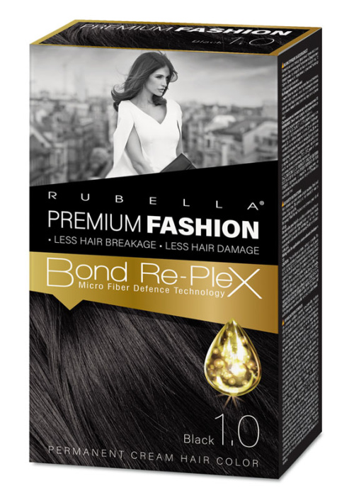 RUBELLA Premium Fashion Color 1.0 Черный 50мл 