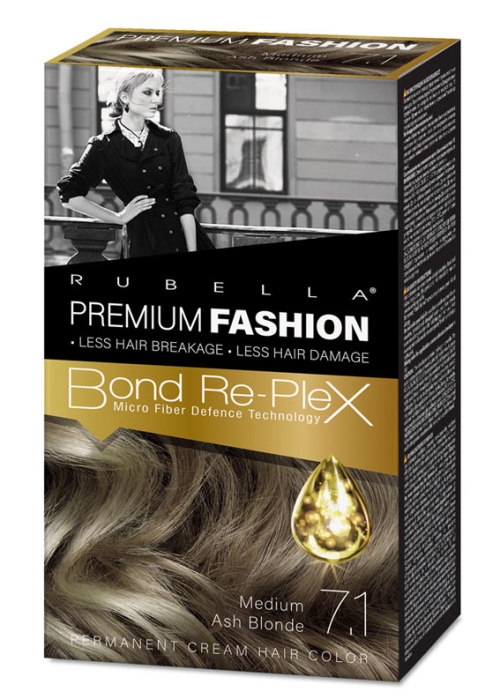 RUBELLA Premium Fashion Color 7.1 Средний Пепельный Блондин 