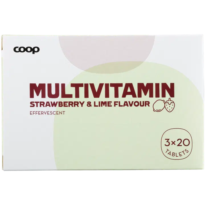 Coop Мультивитамины Клубника-лайм шипучие таблетки 3х20 шт. 
