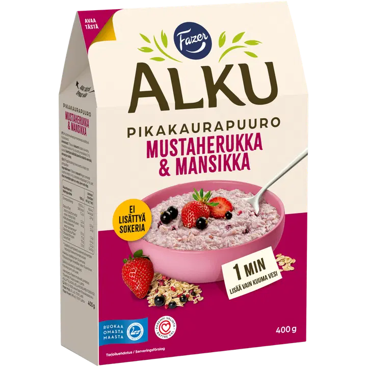 Fazer Alku Mustaherukka & mansikka 400g