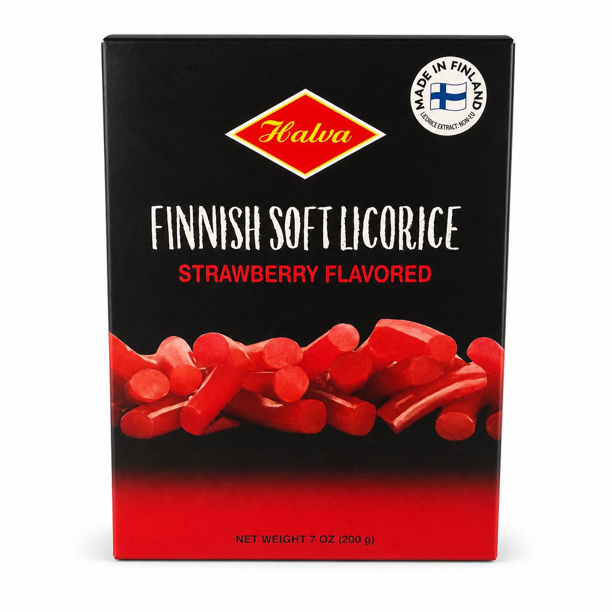 Finnish soft licorice strawberry flavored 200 g