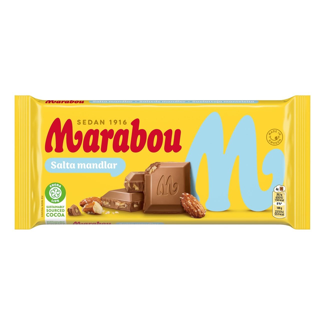 Marabou Salta Mandlar 160 g suklaalevy