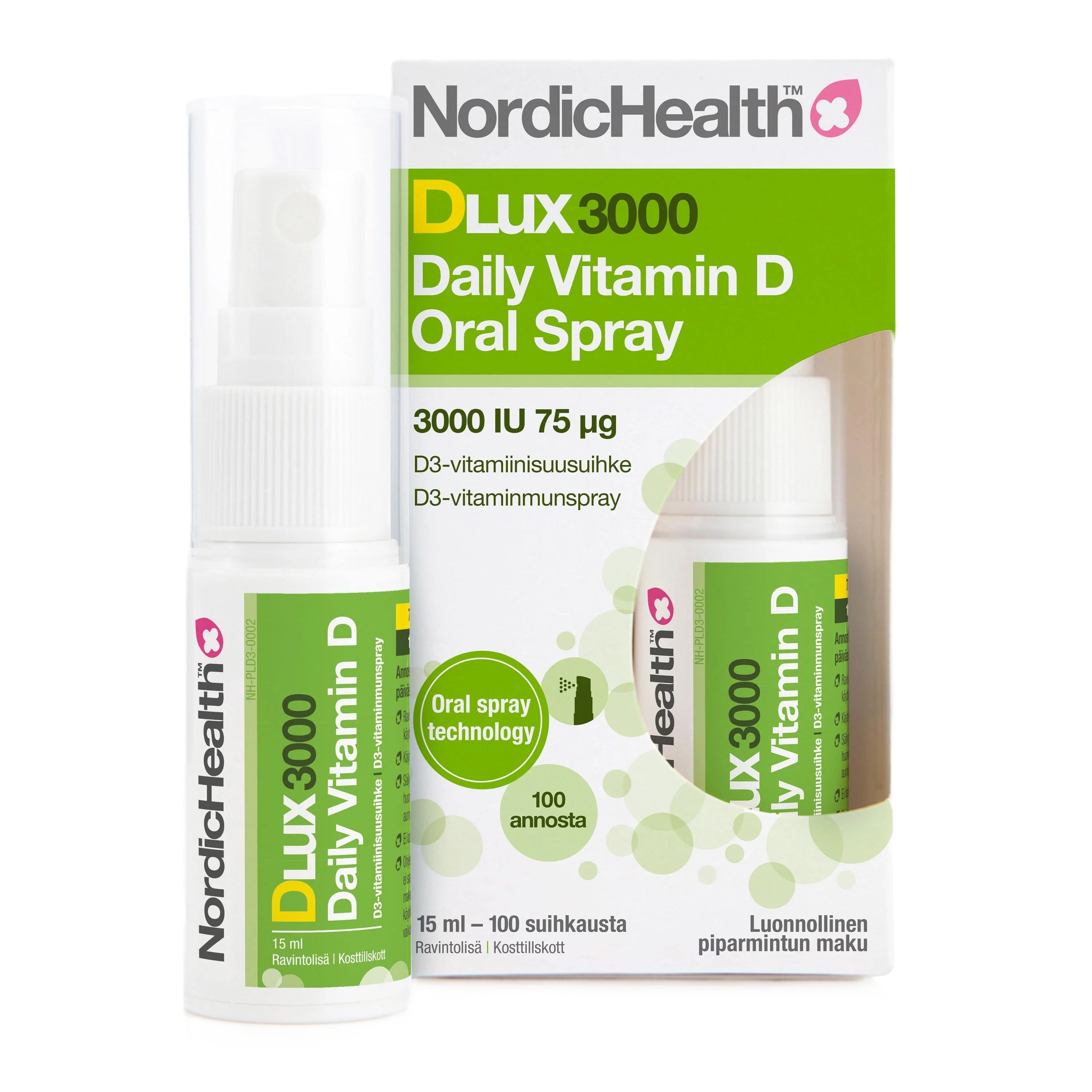 Nordic Health D3-Vitamiinisuusuihke 75 μg 15 ml