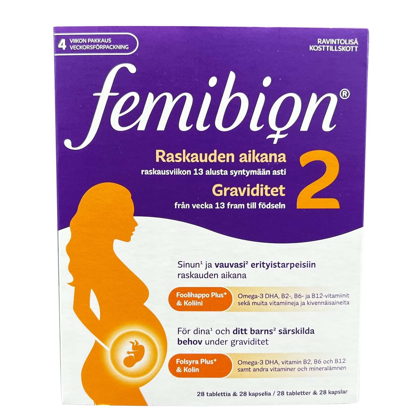 Femibion 2, Raskausajan ravintolisä 28 caps + 28 tabl