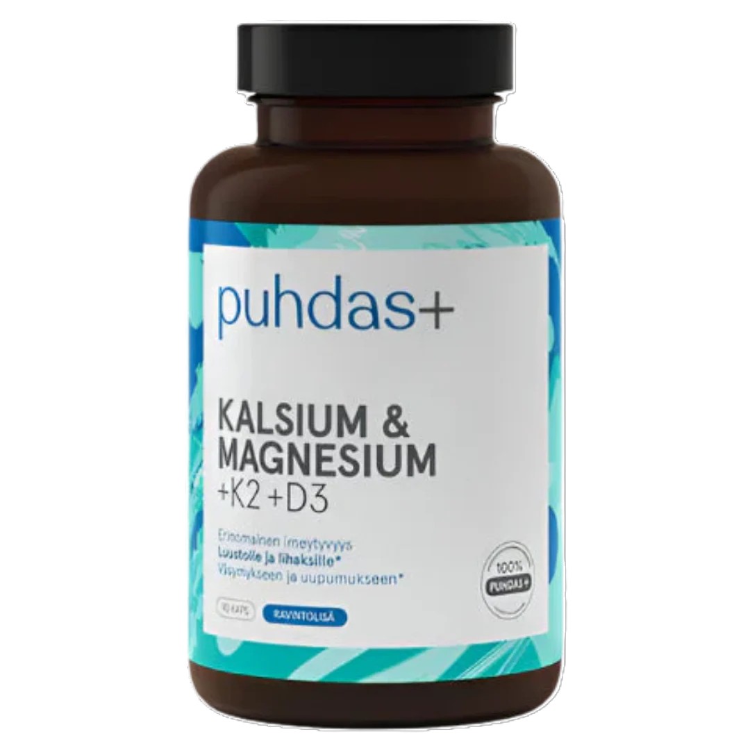 Puhdas+ Kalsium & Magnesium + K2 + D3 90 kaps