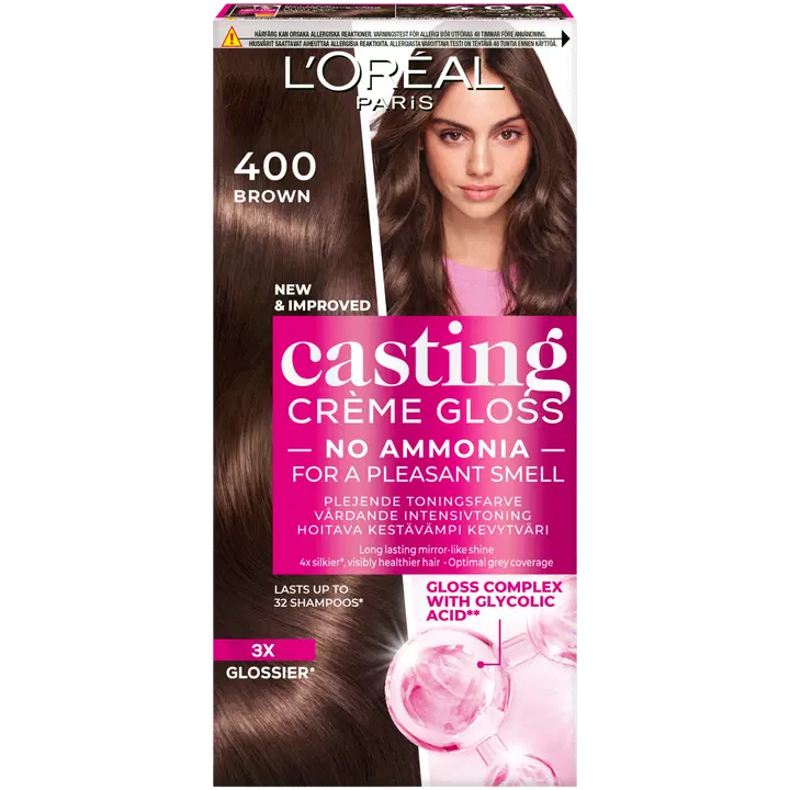 L'Oréal Paris Casting Crème Gloss 400 Brown Keskiruskea kevytväri 1kpl
