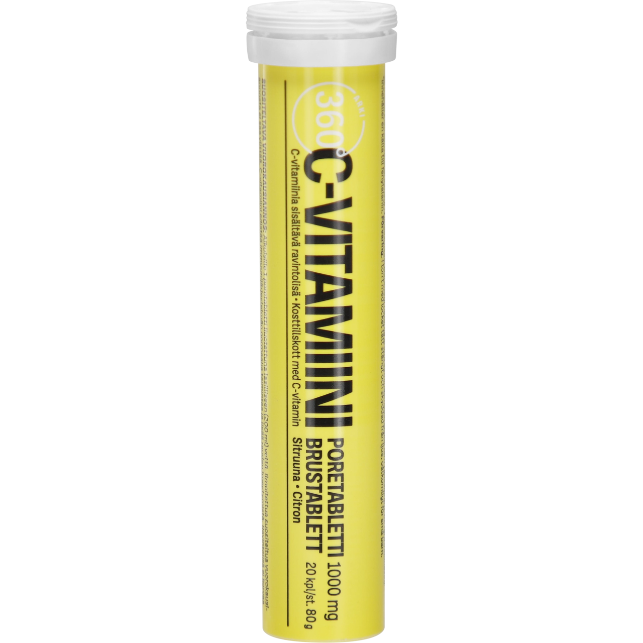 C-vitamiiniporetabletti Arki 360° 20 kpl sitruuna