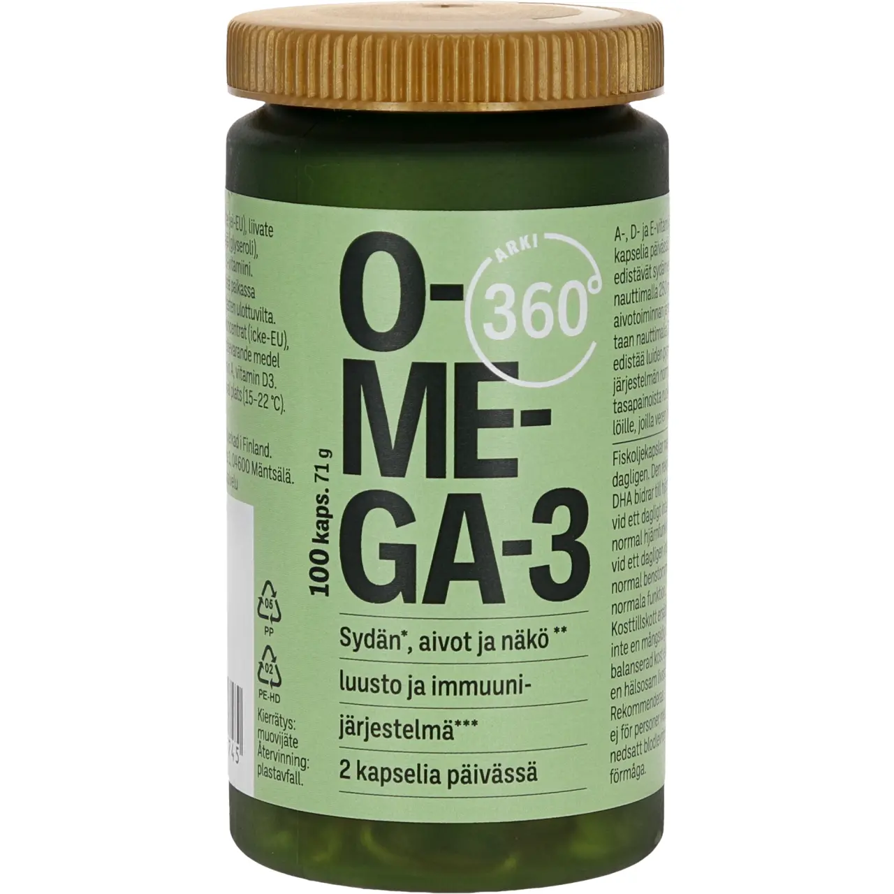 Omega-3 ADE-vitamiini Arki 360° 100 kpl