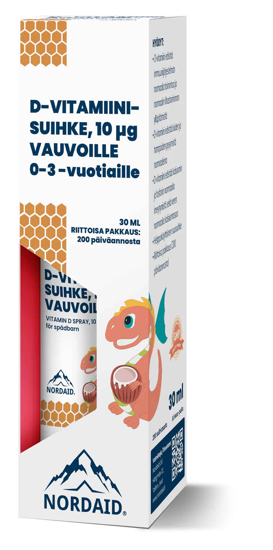 Nordaid D-Vitamiinisuihke 10 µg - Vauvoille (0-3 v) 30 ml