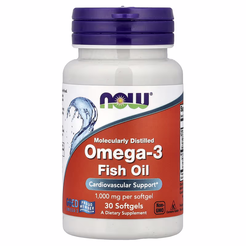 NOW Foods, Omega-3 Fish Oil, 30 Capsules (1 g per Capsule)