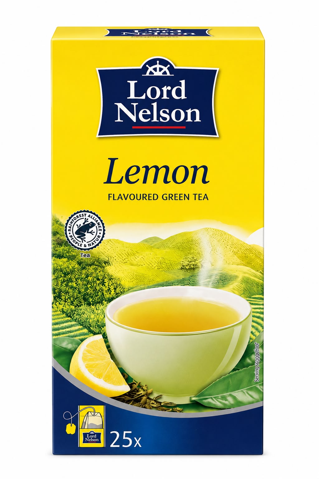 Lord Nelson Lemon, sitruunalla maustettu vihreä tee, 25 teepussia