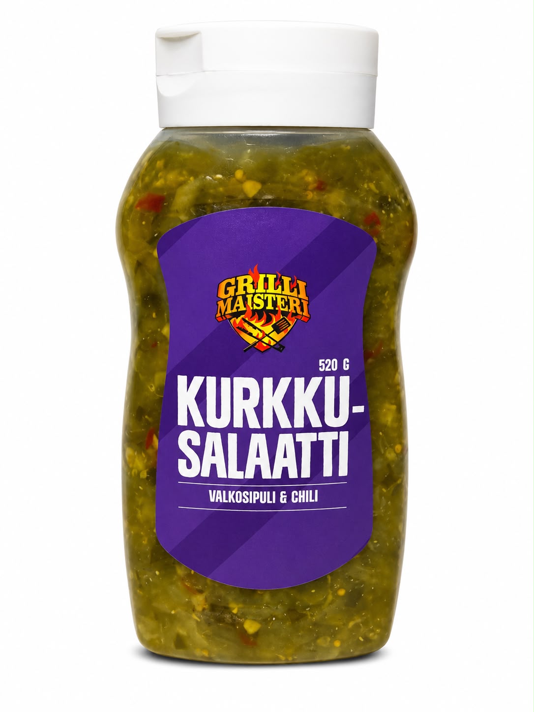 Grillimestari-kurkkusalaatti valkosipulilla ja chilillä – kurkkusalaatti, jossa on valkosipulia ja chiliä, 520 g