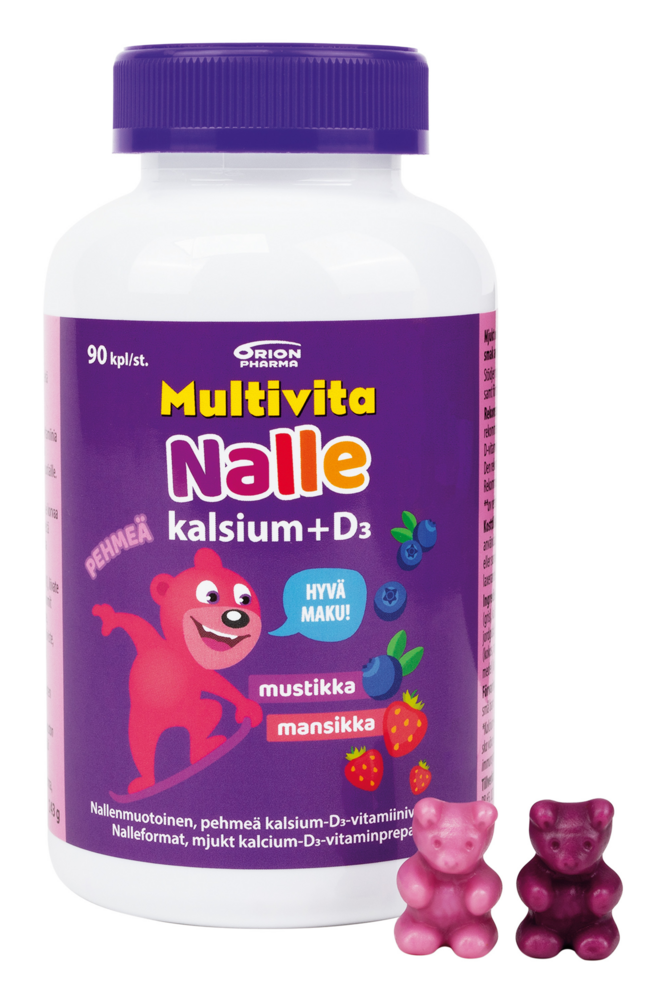 Multivita Nalle kalsium+D3 90 tabl 100mg/5mcg