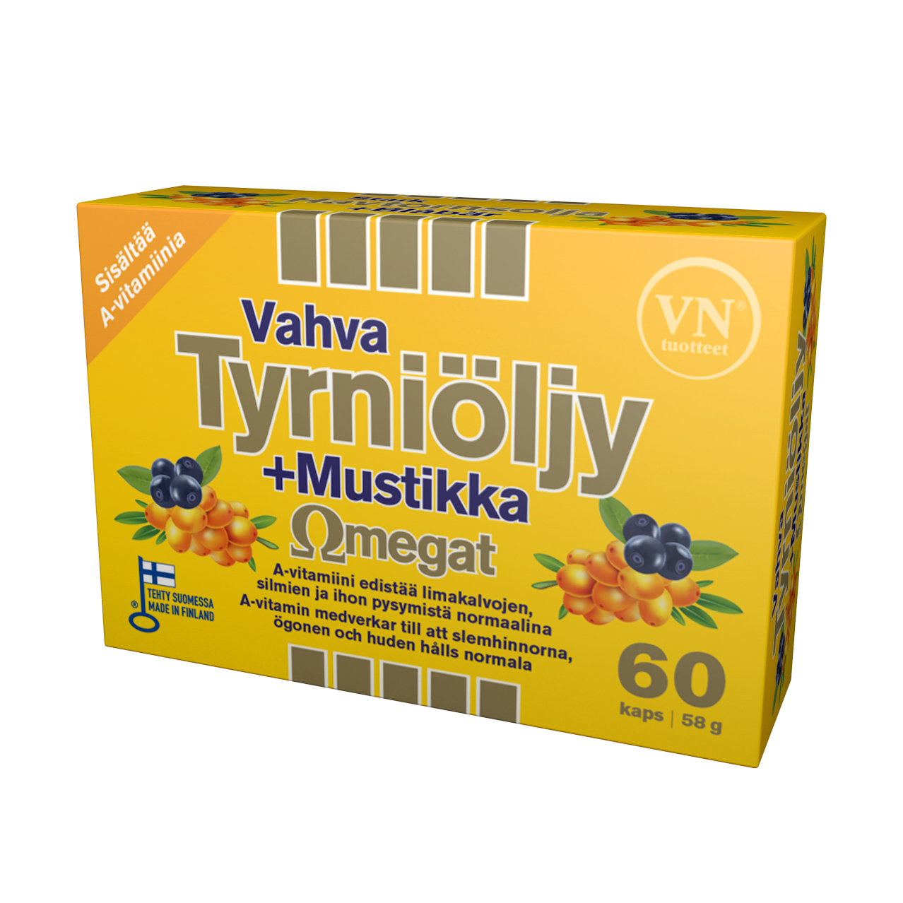 VN Tyrniöljy-Mustikka-Omegat,  60kaps
