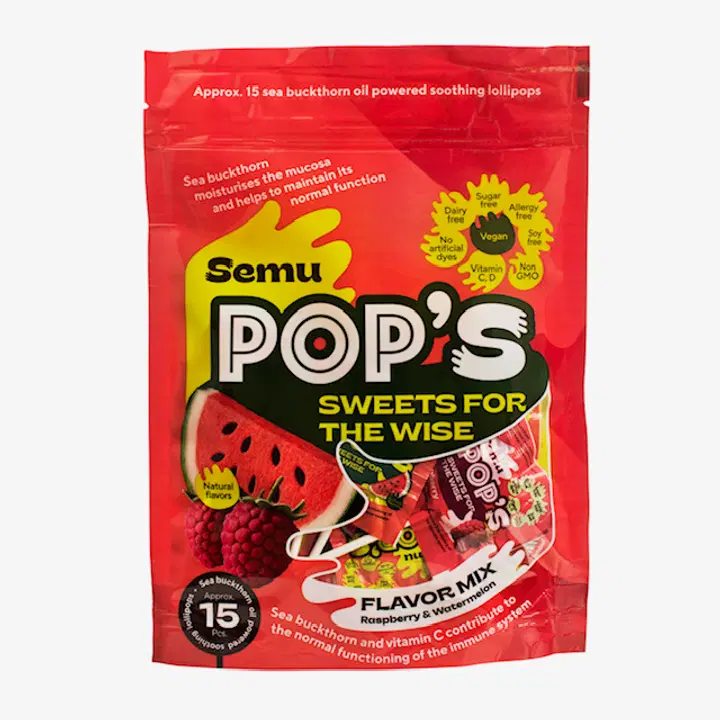Semu Pop´s sokeriton tikkari tyrniöljyllä, C- ja D-vitamiinilla 84 g