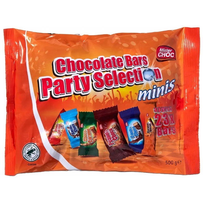 Mister Choc Party Selection -minisuklaapatukat, 500 g