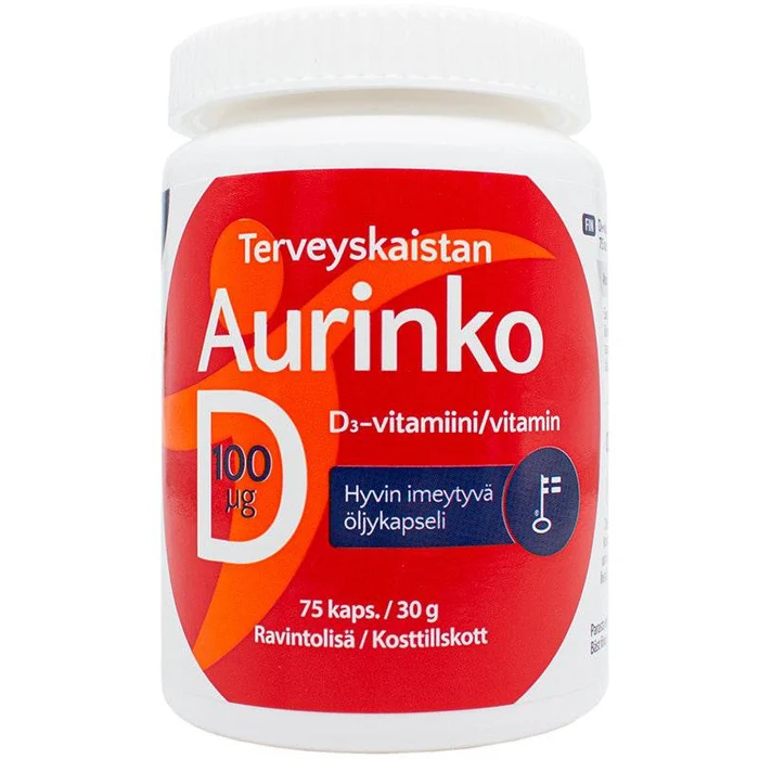 Aurinko D 100 µg 75 kaps.