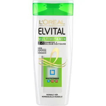 L'Oréal Paris Elvital Multivitamin 2in1 Shampoo Ja Hoitoaine Normaaleille Hiuksille 250ml