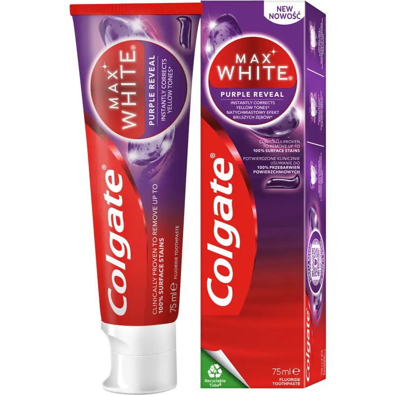 Hammastahna Colgate 75 ml Max White Purple Reveal