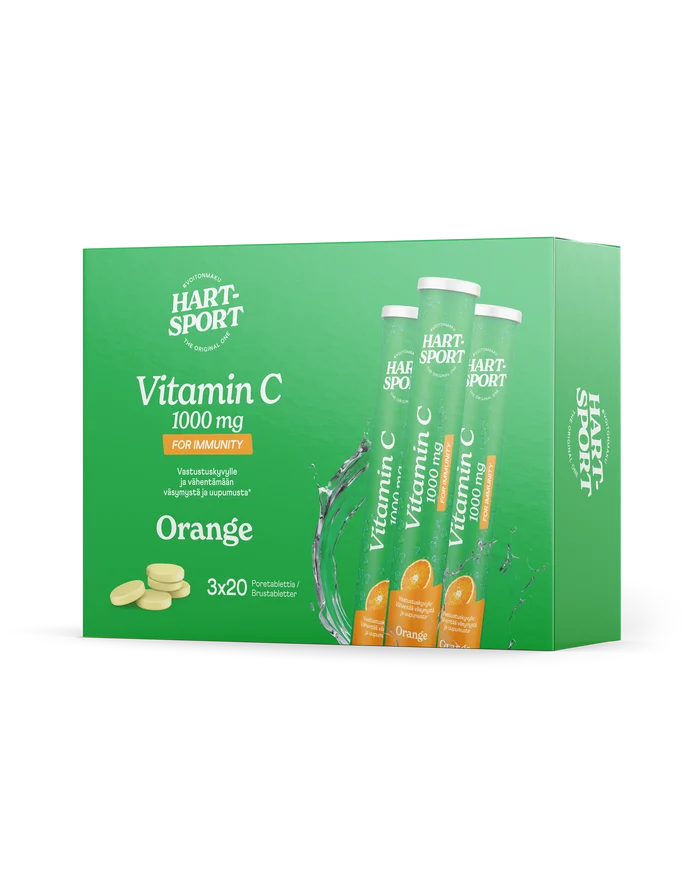 Hart-Sport Vitamin C 1000 mg - C-vitamiiniporetabletti Appelsiini 3 x 20 poretabl.