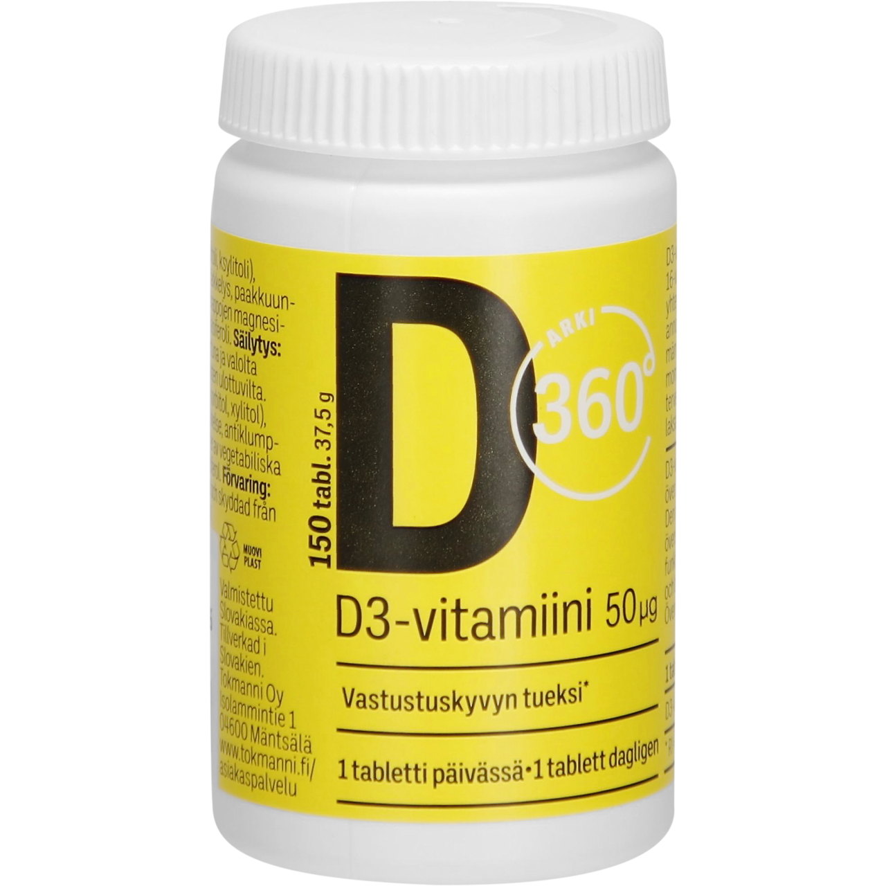 D-vitamiini Arki 360° 50 µg 150 kpl