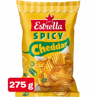 Estrella Spicy Cheddar perunalastut 275g