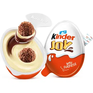 Kinder Joy Rapeita vohvelipalloja maitoisassa kaakao- ja maitokreemissä. Sisältää lelun 20g