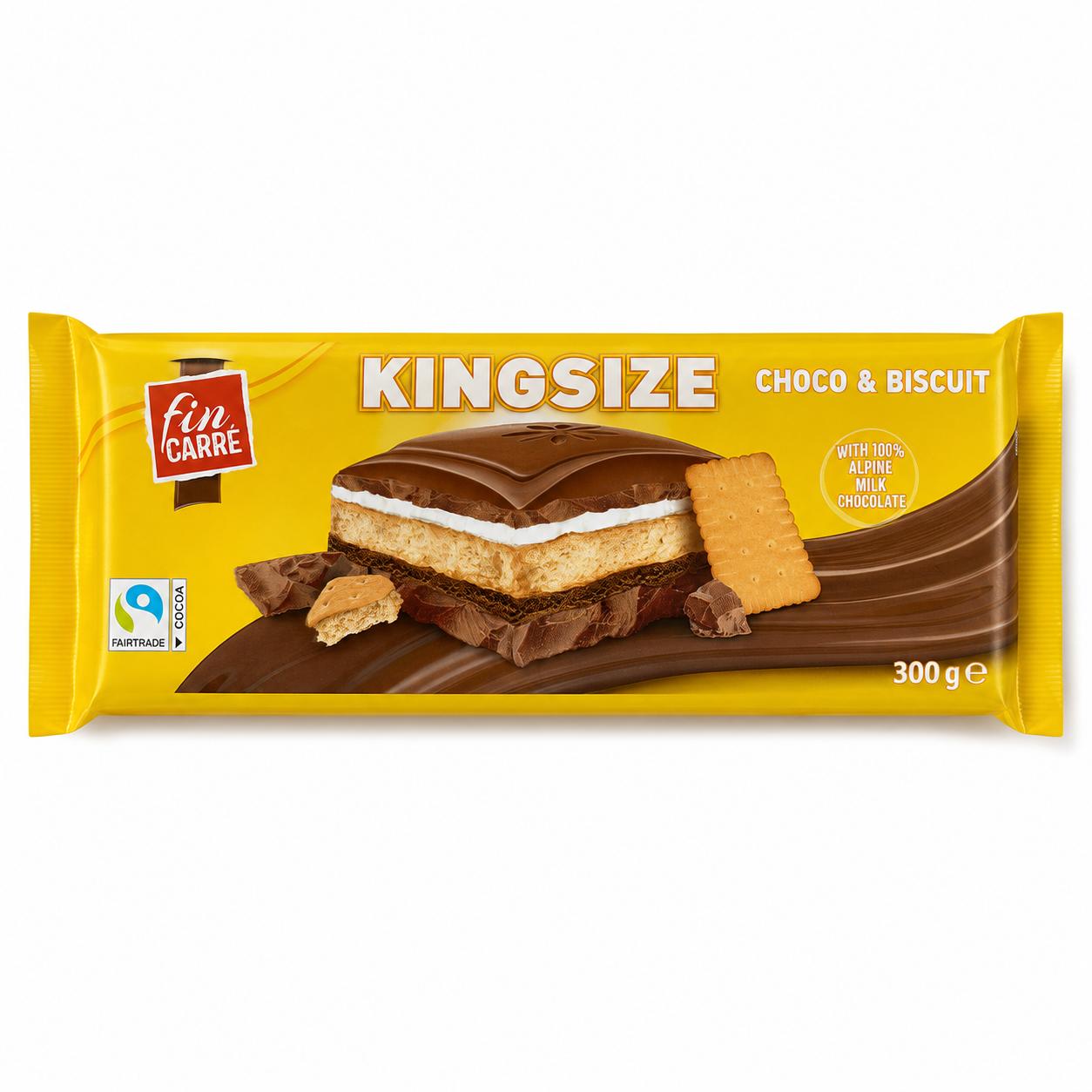 Fin Carré King Size Choco & Biscuit -maitosuklaa keksi- ja maitosuklaatäytteellä, 300 g