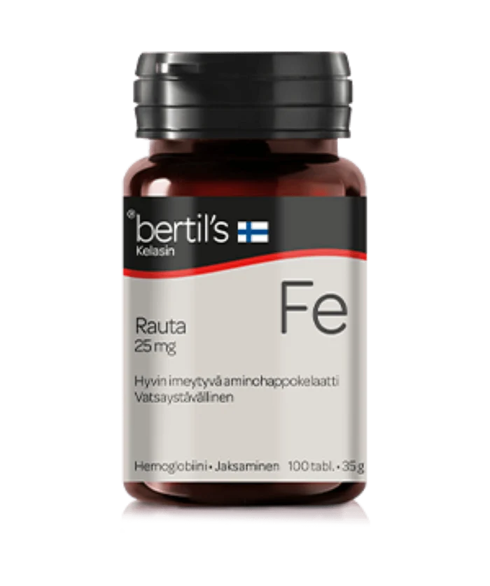 Bertil's Rauta 25 mg - Rauta-aminohappokelaatti 100 tabl.
