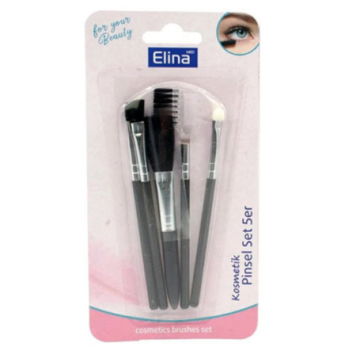 Набор кистей для макияжа Elina Cosmetic, 5 шт., длина 10 см 