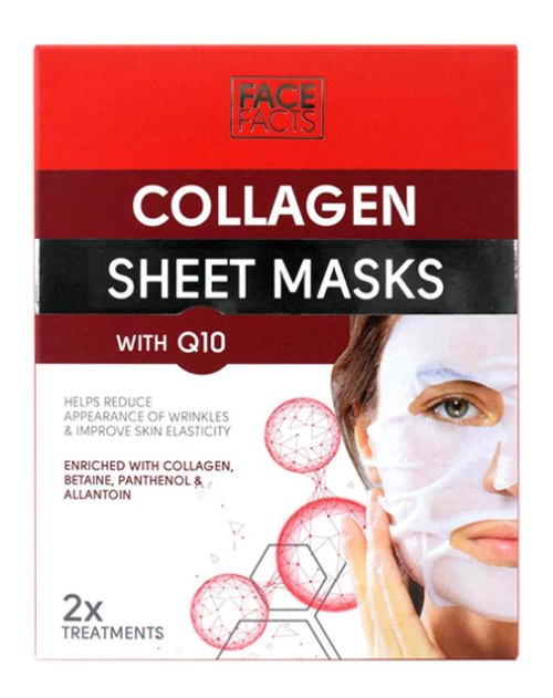 Face Facts Collagen & Q10 Тканевая маска 2 шт. 