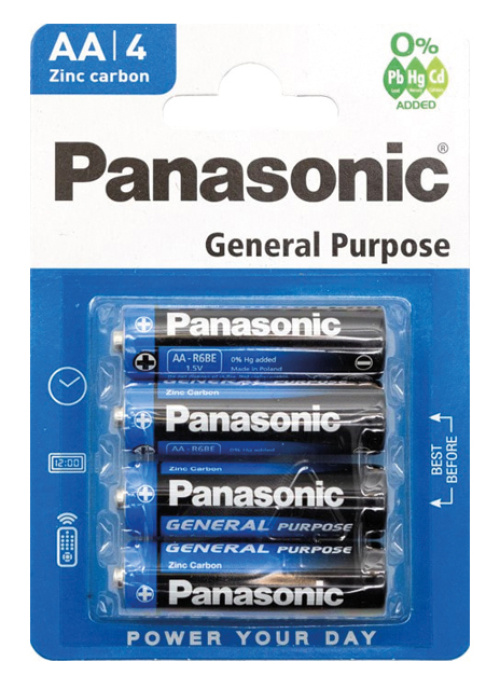 Panasonic Батарейки General Purpose АА/R6, 4 шт.