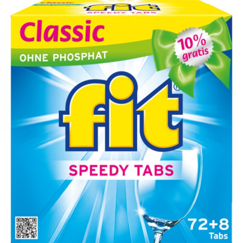 Fit  Classic таблетки для посудомойки  72 + 8 таблеток XL