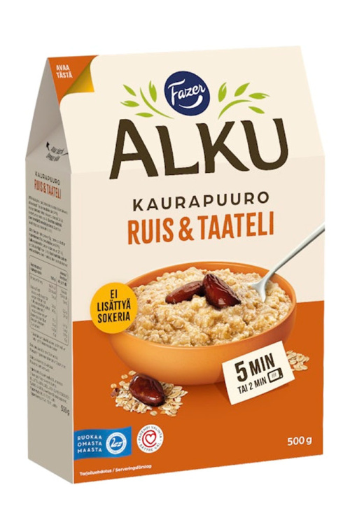 Fazer Alku Овсянка с ржаной крупой и финиками, 500 г