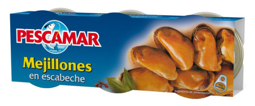 Pescamar Мидии в Соусе Escabeche (80x3) 240г