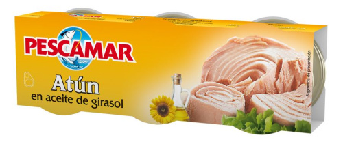 Pescamar Тунец в подсолнечном масле (80X3) 240g