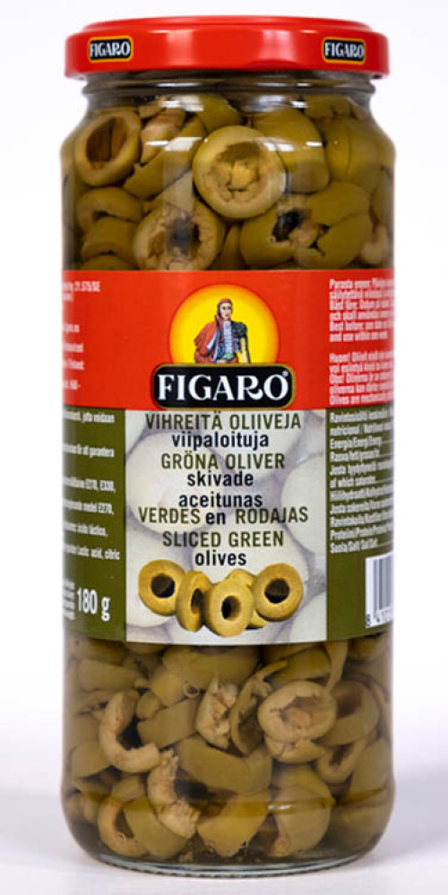 Figaro оливки зеленые без косточек 340г / 160г