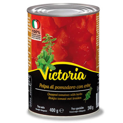 Victoria томатная паста травяная 400г/240г 