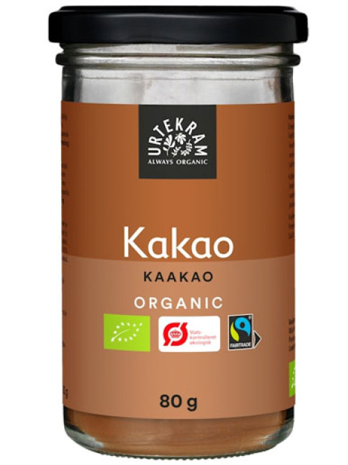 Органический какао-порошок Urtekram Organic Fairtrade, обезжиренный, 80 г 