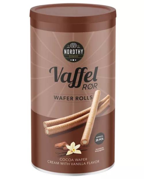 Вафельные рулетики с какао-ванильным кремом, 250 г 