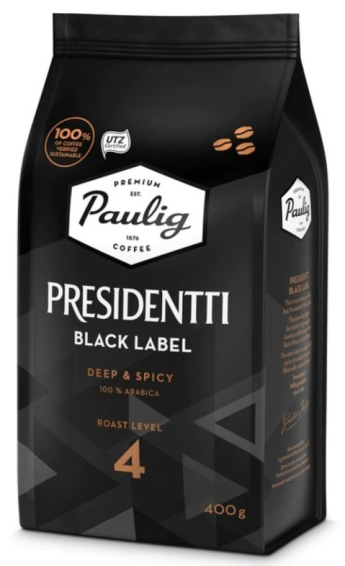 Paulig Presidentti Black Label Кофе в зернах  400г