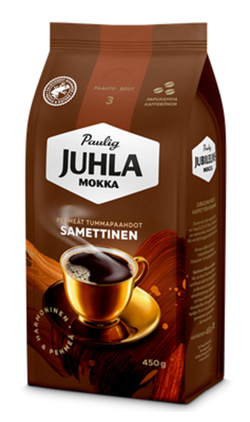 Paulig Juhla Samettinen kahvipapu 450g