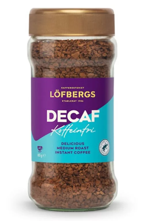 Растворимый кофе без кофеина Löfbergs Decaf, 80 г, RFA 