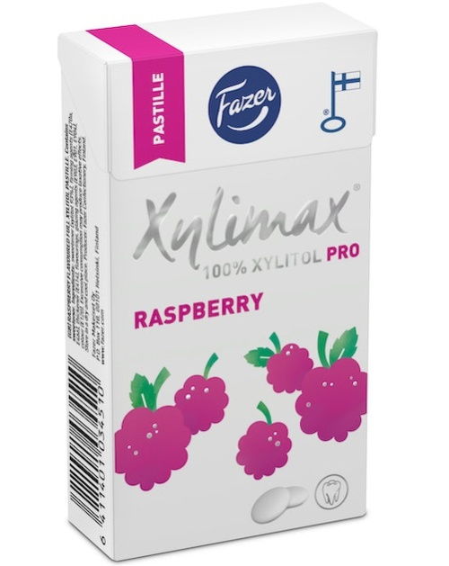 Fazer Xylimax Малиновые пастилки с полным содержанием ксилита 38г 