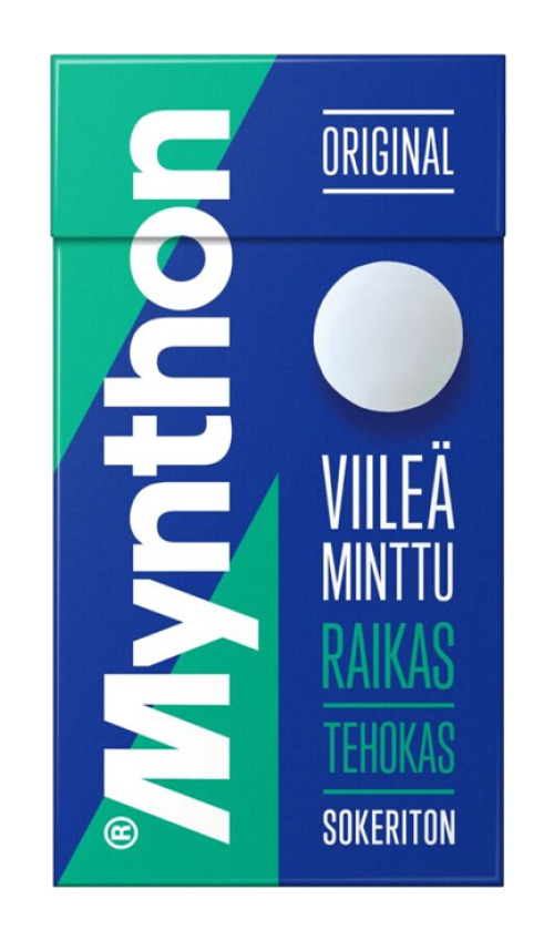 Mynthon Original Viileä Minttu сахарные пастилки без сахара 39 г 