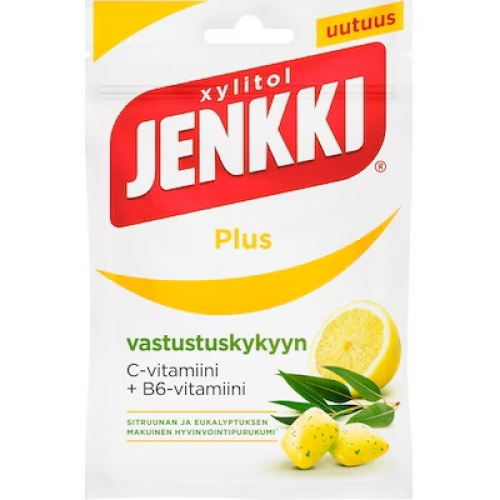 Jenkki Plus Лимонно-эвкалиптовая ксилитовая жвачка 44г