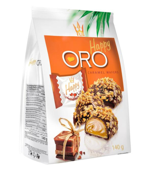 Happy Oro caramel wafers 140g