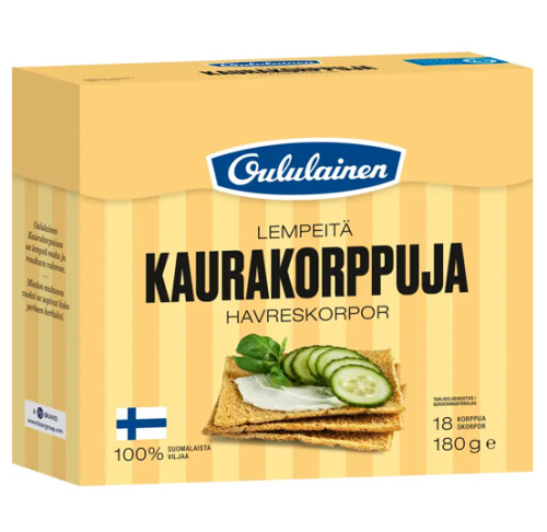 Oululainen Хрустящий хлебцы из овса 180 г