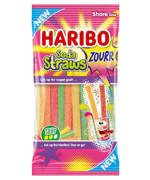 Конфеты Haribo Soda Straws Zourr, пакет 90 г 