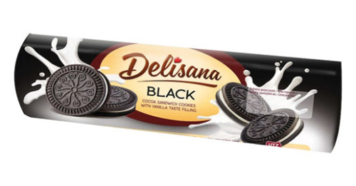 Печенье Delisana Black Magic с начинкой со вкусом ванили 176 г